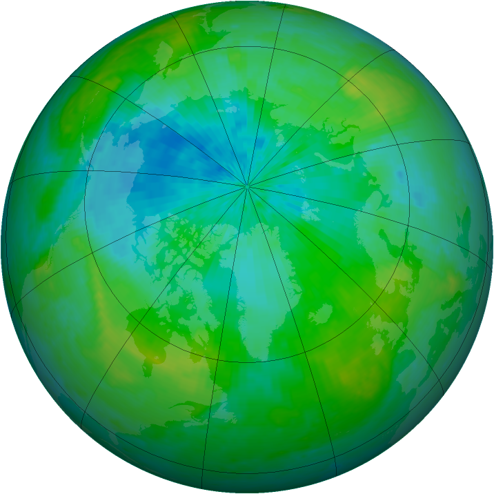 Arctic ozone map for 22 August 2004